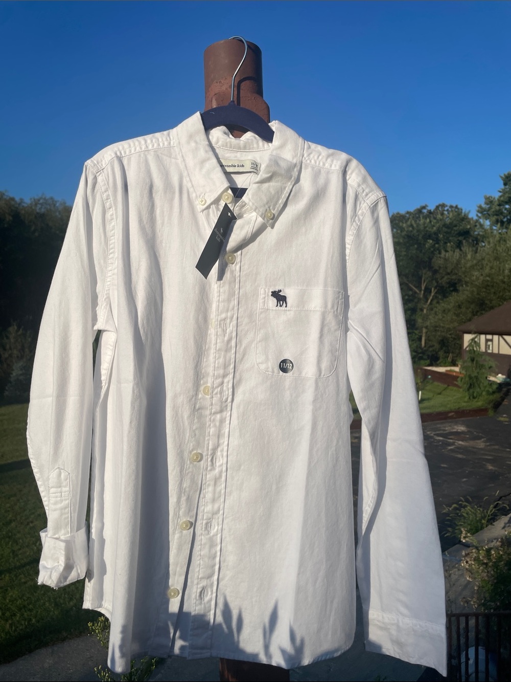 Abercrombie & Fitch White Long-Sleeve Button-Down Shirt - Men